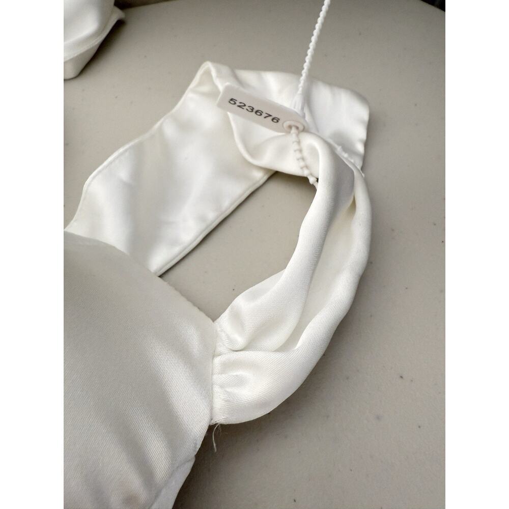 Miss Circle $185 Hedy Sz S White Satin Corset Mini Dress Ruch Mini Slit Silky - Picture 11 of 13